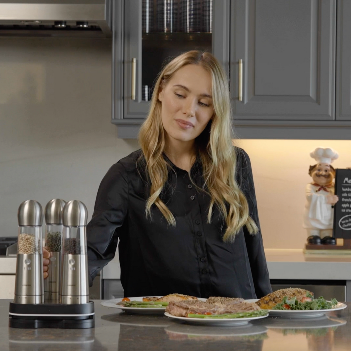 COSPRO 3-in-1 Electric Salt & Pepper Grinder Set | Holiday Kitchen