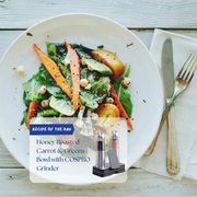 Honey Roasted Carrot & Greens Bowl with COSPRO Grinder