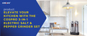 Elevate Your Kitchen with the COSPRO 3-in-1 Electric Salt & Pepper Grinder Set