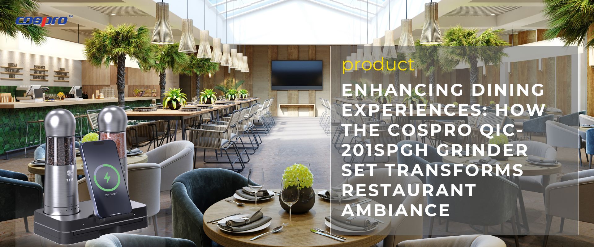 Enhancing Dining Experiences: How the COSPRO QIC-201SPGH Grinder Set Transforms Restaurant Ambiance