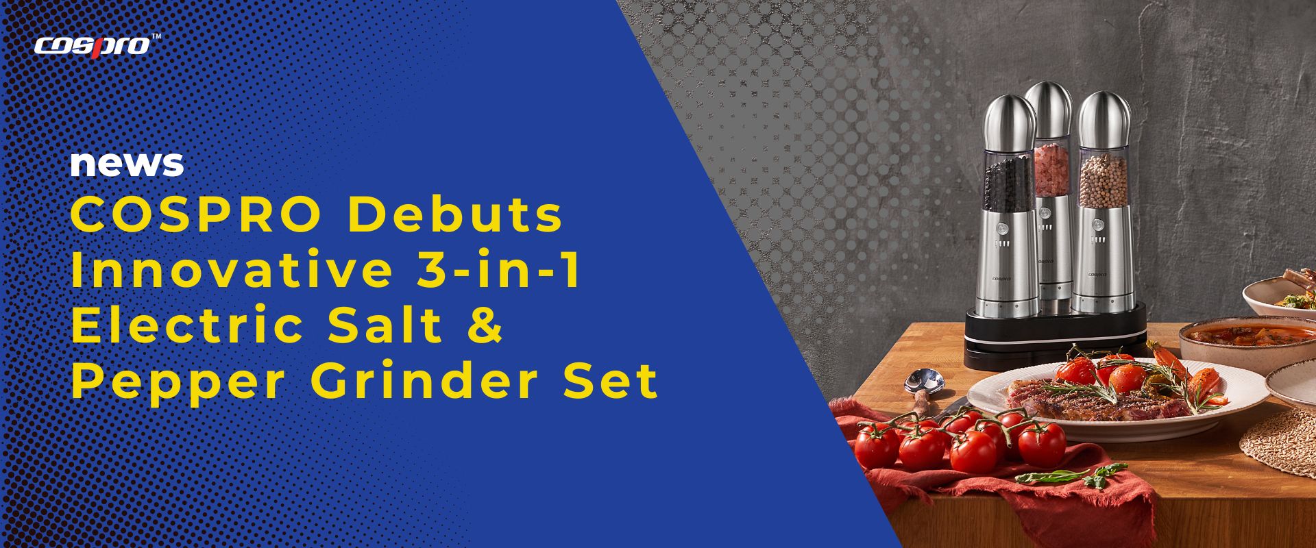 COSPRO Debuts Innovative 3-in-1 Electric Salt & Pepper Shaker Set