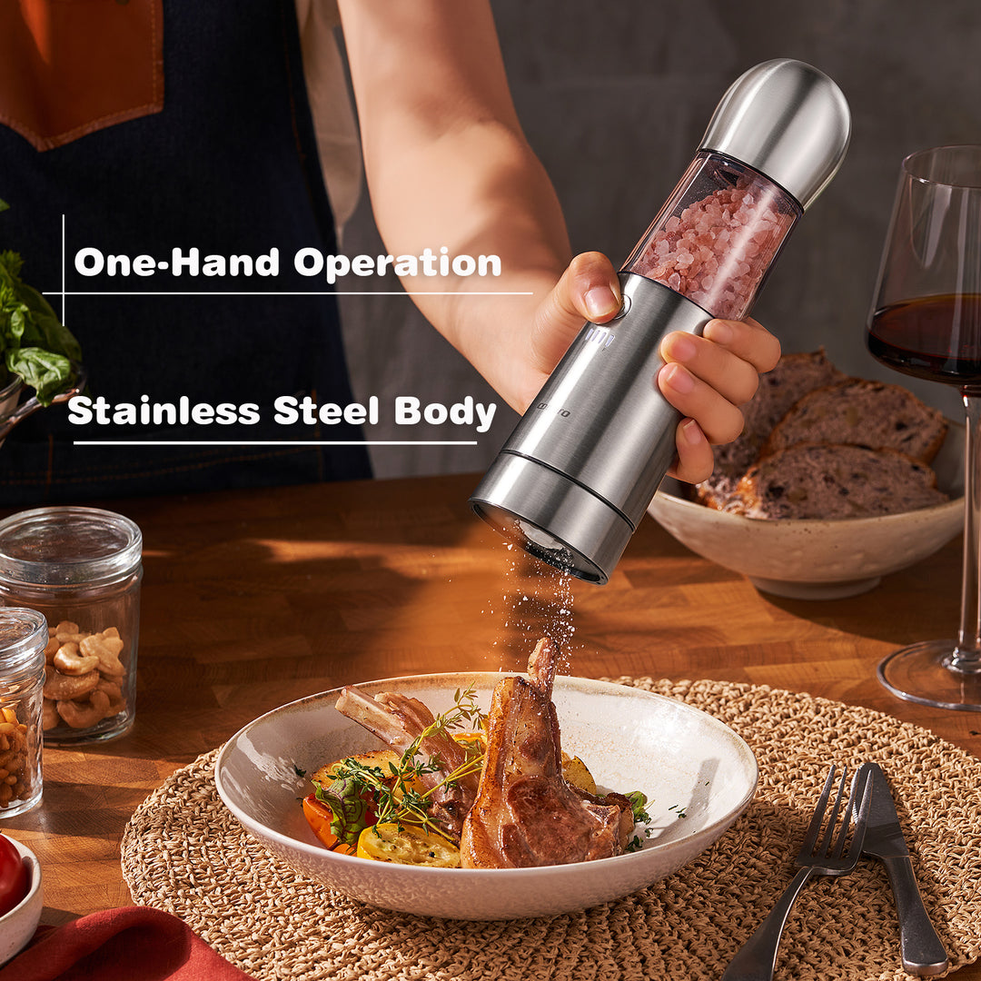 COSPRO 3-in-1 Electric Salt & Pepper Grinder Set