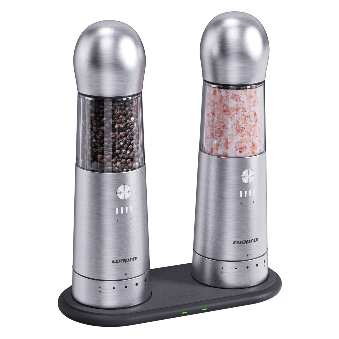 CUSROS Macinino sale e pepe 2 in 1 in acciaio inox, doppia testa, sale e pepe, ricaricabile, macinino per sale e pepe per cucina, lame in ceramica, grana A regolabile CUSROS Macinino sale e pepe 2 in 1 in acciaio inox, doppia testa, sale e pepe, ricaricabile, macinino per sale e pepe per cucina, lame in ceramica, grana A regolabile